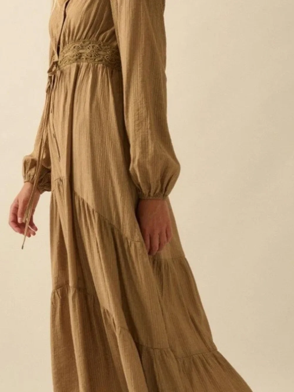Love Song Striped Button-Front Tiered Maxi Dress - Picture 6 of 6